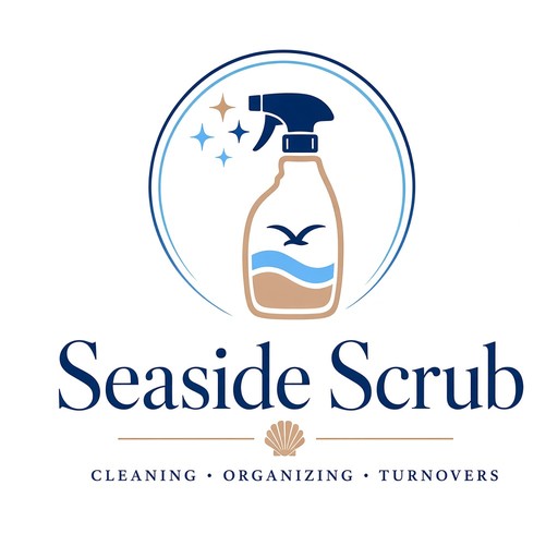 Seaside Scrub logo: Cleaning, Organizing, Turnovers